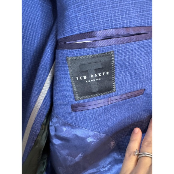 Ted Baker Blazer‎ Mens 40R Blue Ralph CT Wool Made in Italy Suit Jacket Formal - Picture 4 of 10